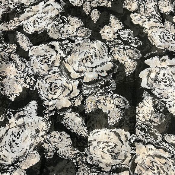 CAbi Floral Irresistible Poet Ruffle Button Up Blouse Size M Romantic Style 555 - Picture 6 of 11